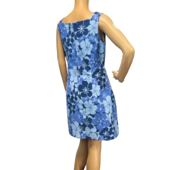 (5 for $25) City Triangles Vintage Blue Floral Retro Fitted Dress Size 13 - Picture 3 of 7